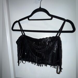 Windsor Black Sequin Crop Top